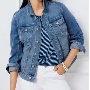 Talbots Classic Denim Jean Jacket Medium Petite